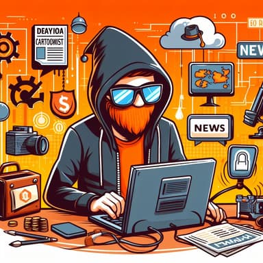 A hacker reading tech news