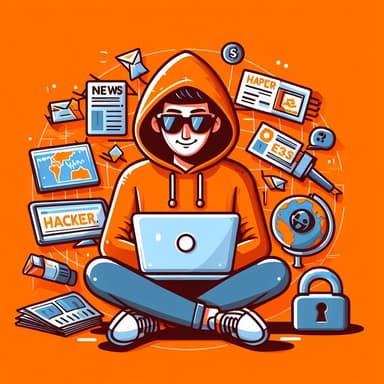 A hacker reading tech news