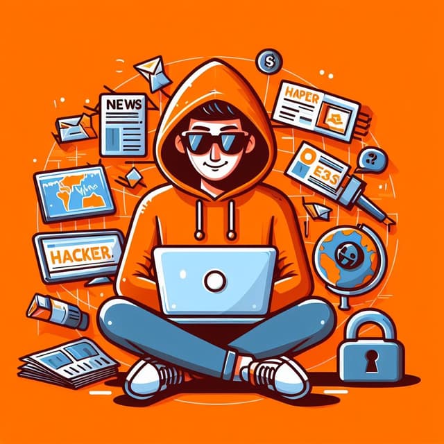A hacker reading tech news