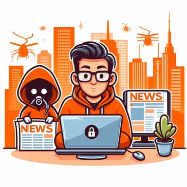 A hacker reading tech news